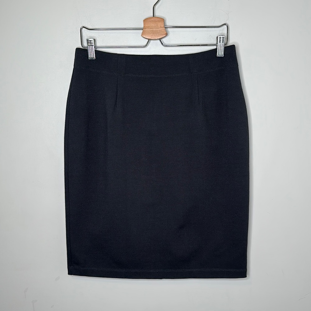Eileen Fisher Grey Midi Pencil Skirt with Back Slit